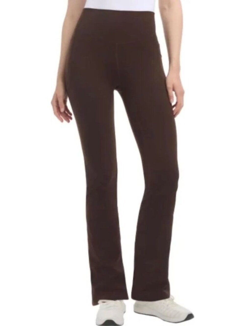 NWT Jockey Women's L Espresso Yoga Pants Wide Leg Pockets C0422